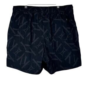 Calvin Klein Black Swim Shorts Allover Monogram Logo Large
